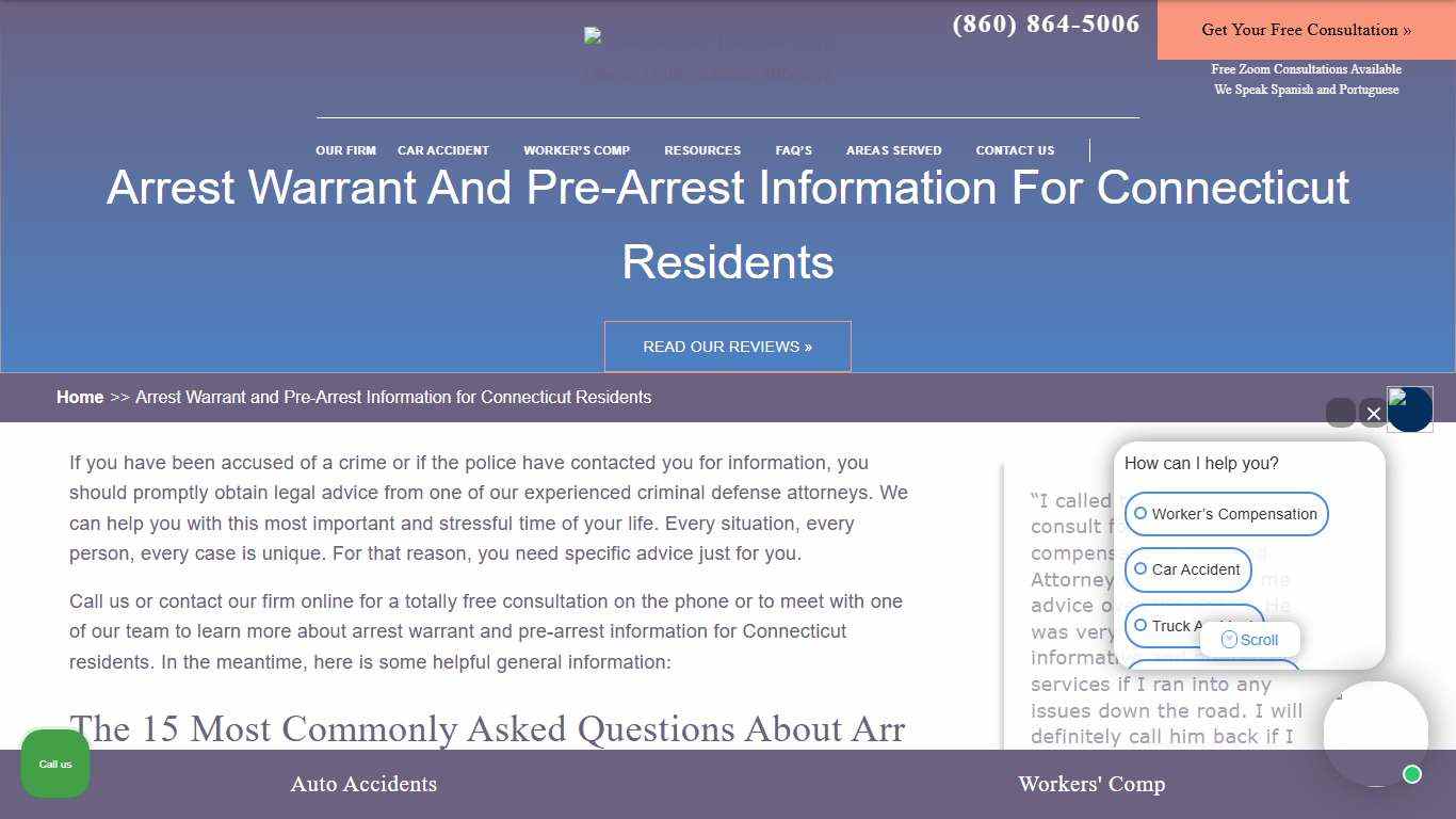 Arrest Warrant and Pre-Arrest Information for Connecticut Residents